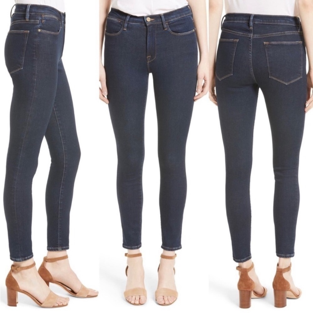 Frame Le High Skinny Dark Wash Grove Street Size 24
